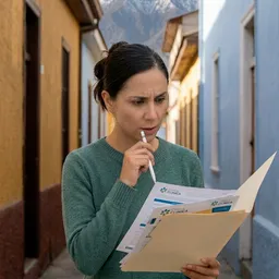 Ejecutiva orientando a una persona sobre cómo cotizar un plan de isapre